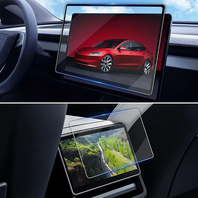 Protector de Pantalla de Vidrio Templado para Tesla Model 3 Highland, Model Y Juniper, Model Y Perparamance, Pantalla Central Trasera