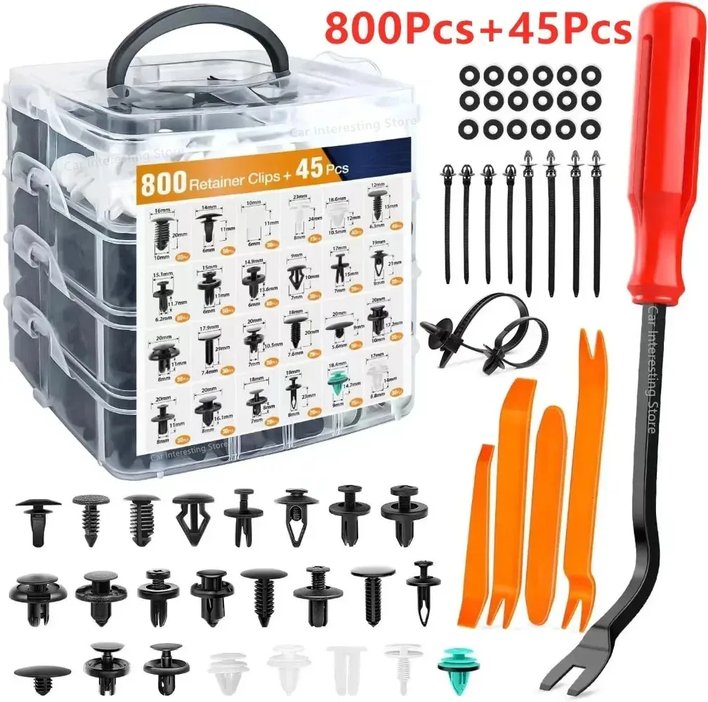Tesla Kit de Clip de sujeción para coche, Clips de plástico para remache de guardabarros, pasador de retenedor de empuje para Cocherocería, reparación de Panel embellecedor de puerta de parachoques, 800 Uds.-100 Uds.