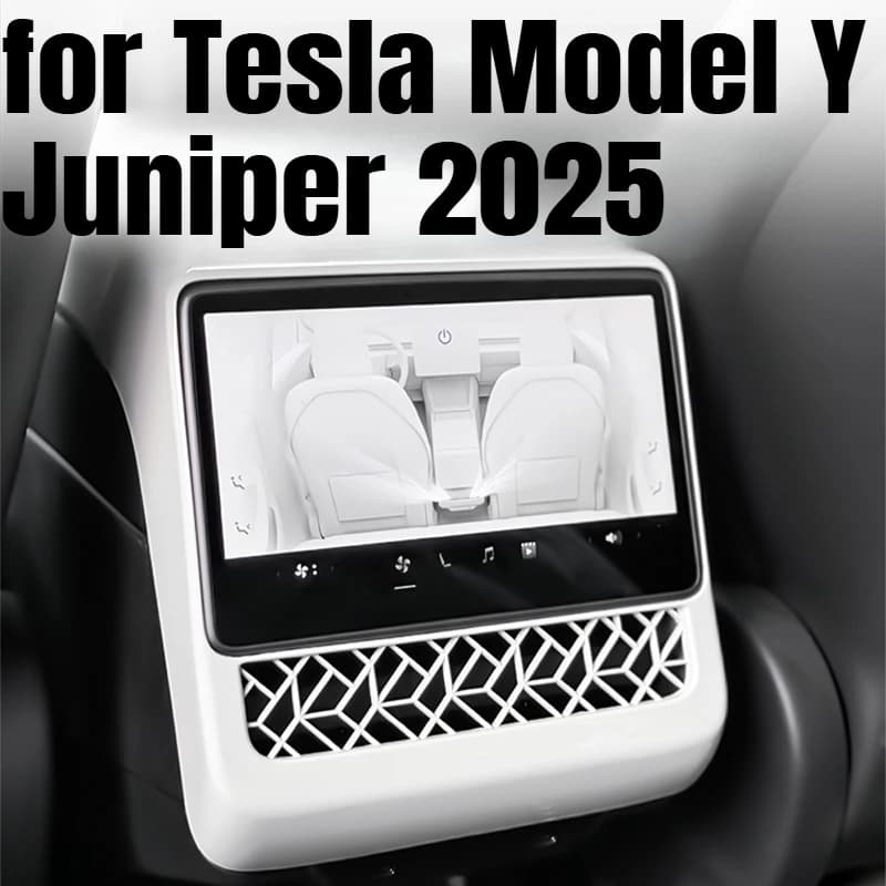 Para Tesla Model Y Juniper 2025 pantalla trasera + cubierta protectora de salida de aire se adapta al coche original, instalación no destructiva