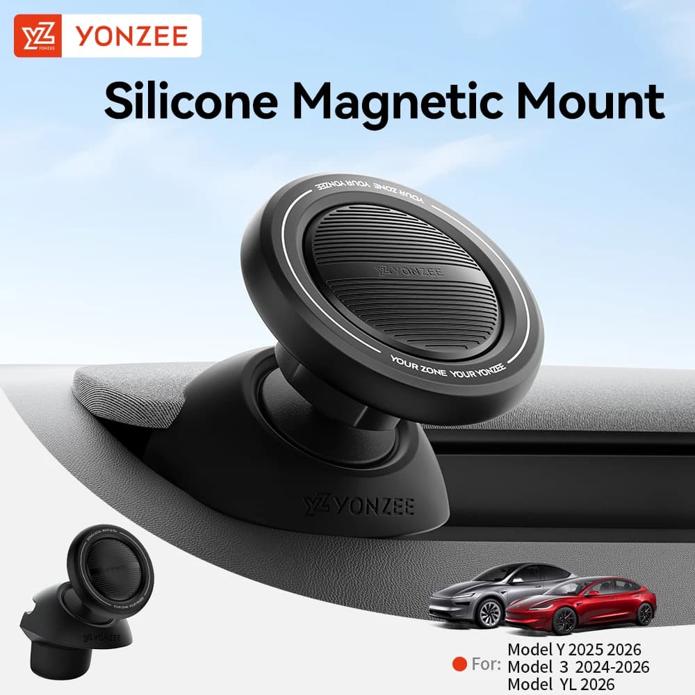 Soporte Magnético para Teléfono Móvil para Tesla Model 3 Y YL Juniper Highland, Soporte de Silicona para LHD/RHD, Accesorios MagSafe 2026