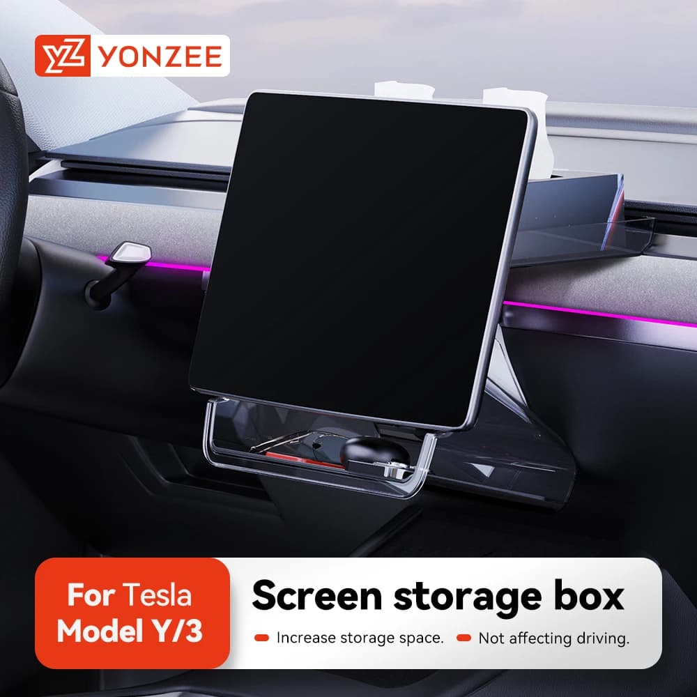 Caja de almacenamiento de pantalla oculta YZ para Tesla Model 3 Y Highland Juniper 2021-2025, caja de almacenamiento de espacio oculta Magsafe magnética