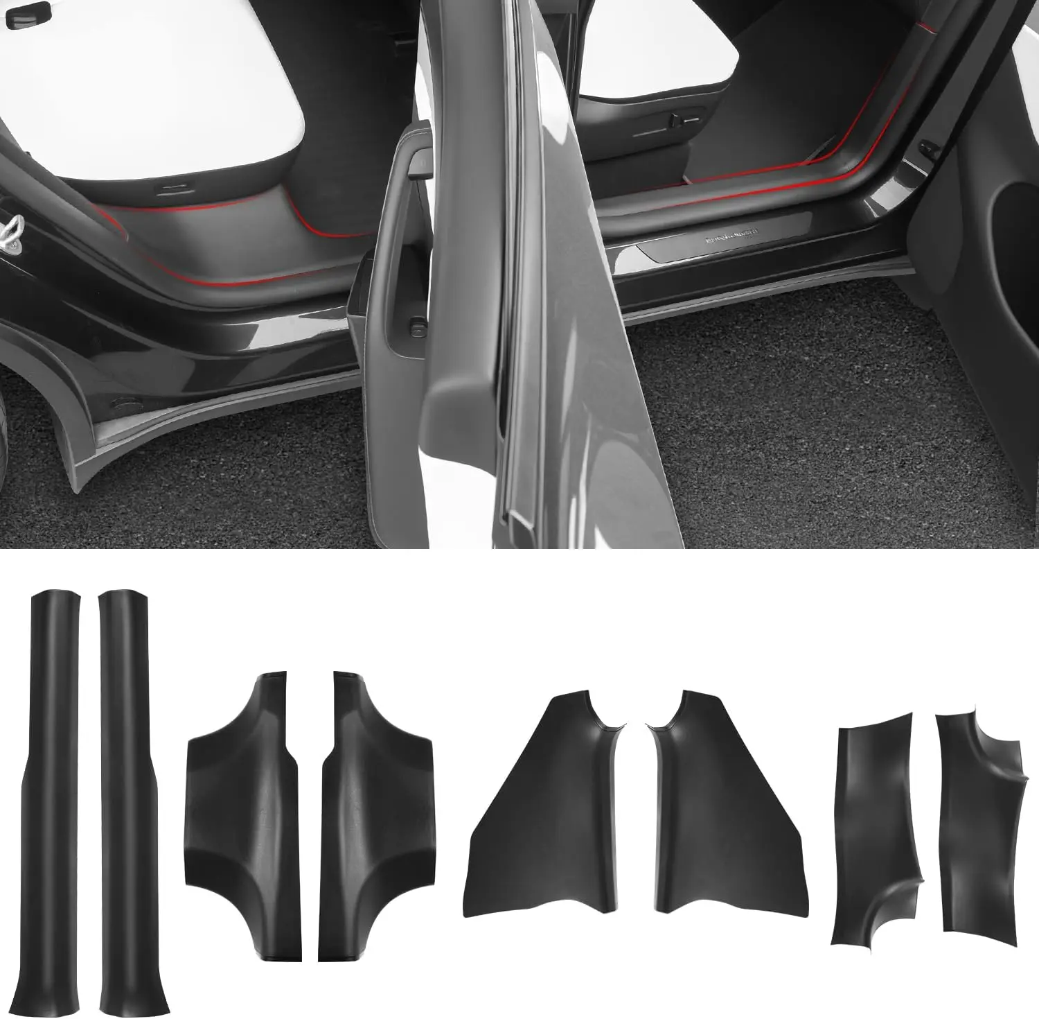 Protector de Umbral de Puerta para Tesla Model Y 2025 2026 Juniper, Placa Protectora de Umbral de Puerta Delantera y Trasera, Fácil de Limpiar, Material TPE
