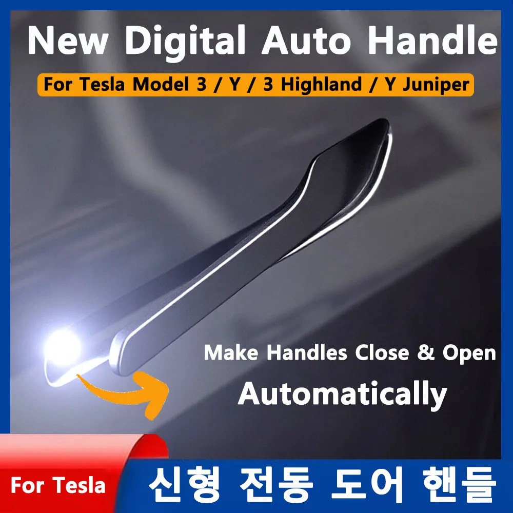 Nueva manija de puerta cromada OEM Y Juniper, presentación automática para Tesla Model 3 Y 3 Highland Y Juniper, modo de bienvenida, emergente multitáctil