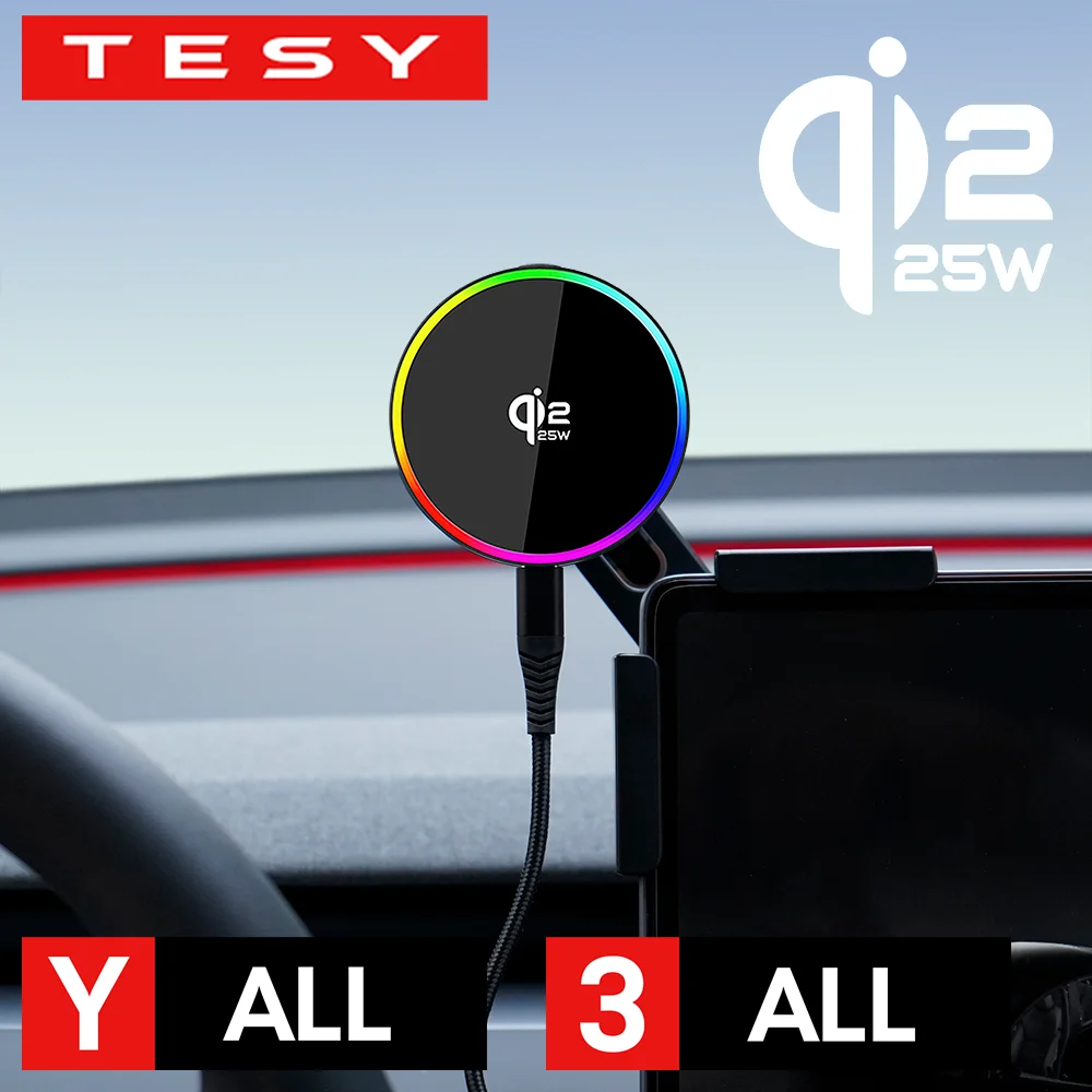 Soporte Magnético para Teléfono de Coche con Cochegador Inalámbrico de 25W, Compatible con MagSafe para Tesla Model 3 Y HIGHLAND LAUNCH JUNIPER 2026
