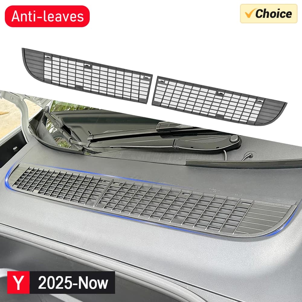 USVOTOV-cubierta protectora de entrada de aire para Tesla Model Y Juniper Model 3 2025 2026, accesorios, parrilla de aire acondicionado antihojas
