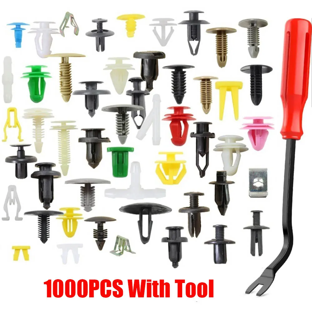 Tesla 1000 Uds. Hebilla mixta para parachoques de coche, Panel de puerta, Clip fijo, Clip Universal para coche, guardabarros de parachoques de coche mixto, Panel de puerta Prot