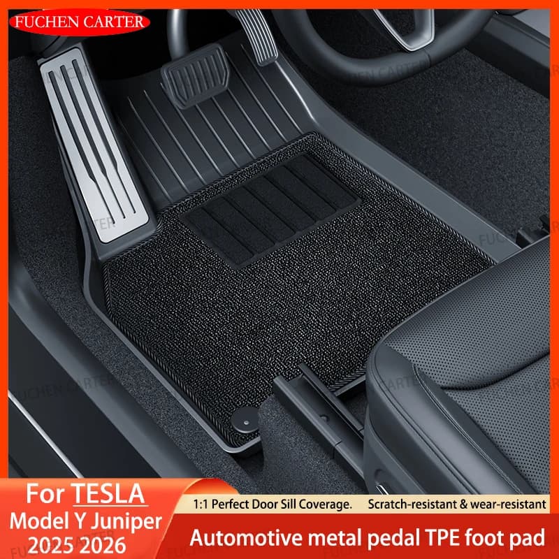 Alfombrillas para Auto Tesla Modelo Y Juniper 2025+, Alfombrillas Impermeables Antideslizantes para las Cuatro Estaciones, Accesorios Especiales para Auto de TPE