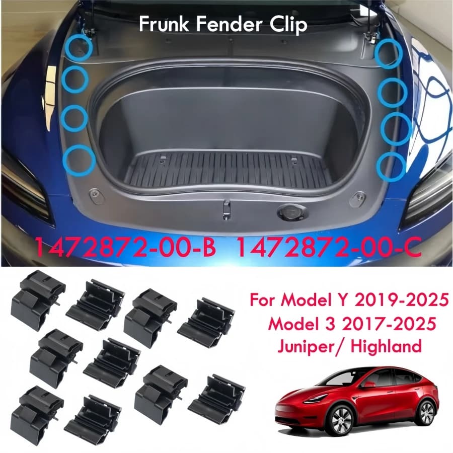 Clip de guardabarros Frunk para Tesla Model 3 Y Juniper Highland 2017-2025, hebilla de caja de parachoques delantero, Clips de maletero para Tesla, 10/20 Uds.