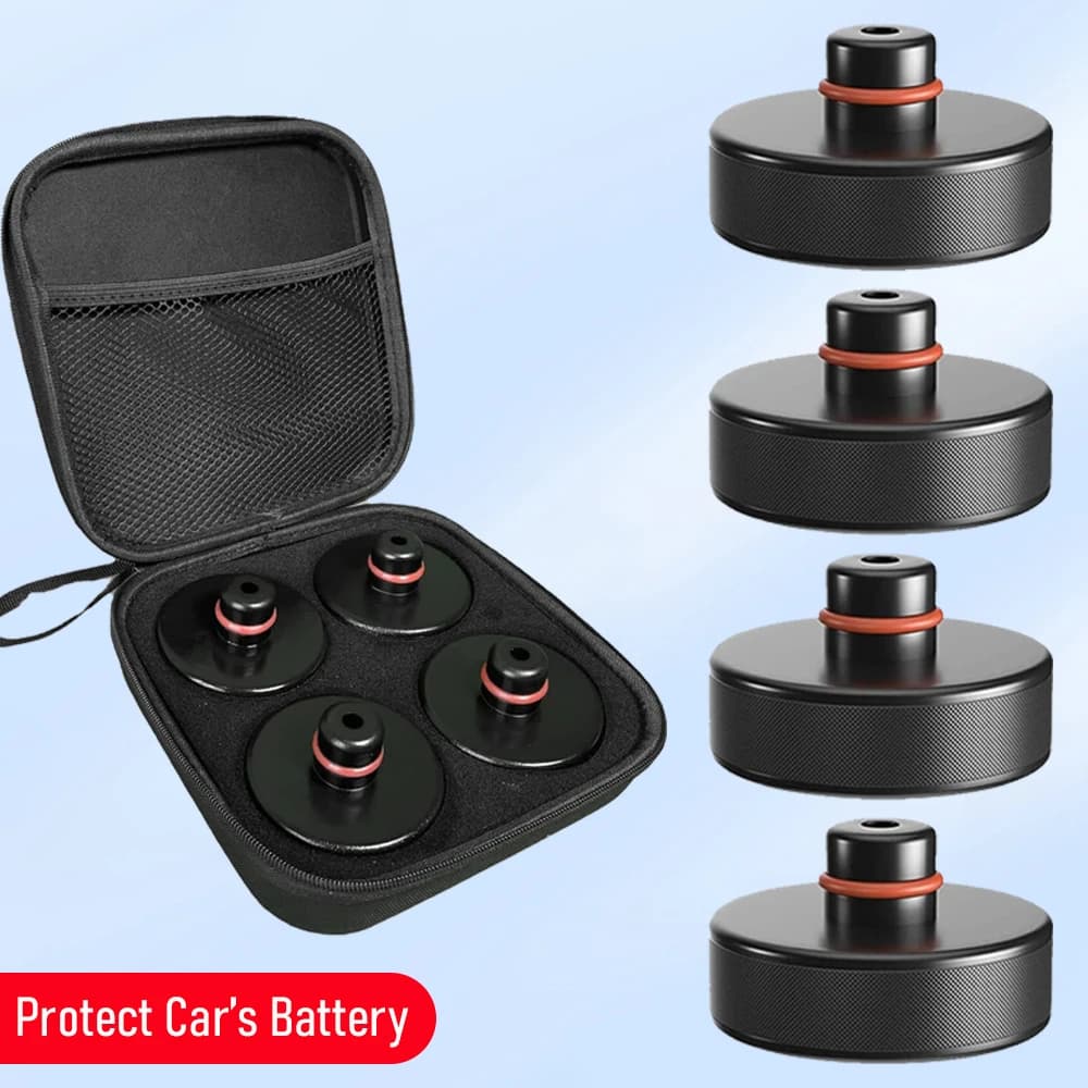 Tesmayx Almohadilla de elevación para Tesla Model 3 S X Y Juniper, 4 discos con estuche de almacenamiento, accesorios para vehículos Tesla 2013 a 2026