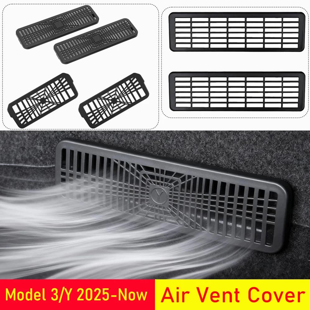 Cubierta de ventilación debajo del asiento para Tesla Model 3 Y Juniper 2025 2026 Protector de salida de aire acondicionado asiento trasero accesorios de parrilla de ventilación de aire