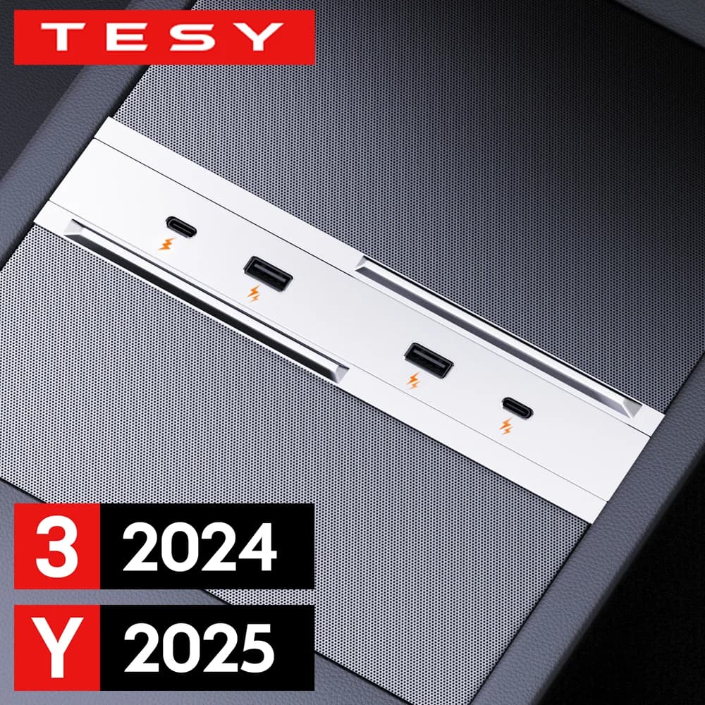 Para Tesla nuevo modelo Y 2025 lanzamiento Juniper Control Central Cochega rápida TPYE-C USB HUB modelo 3 Highland 2024 65W base de expansión