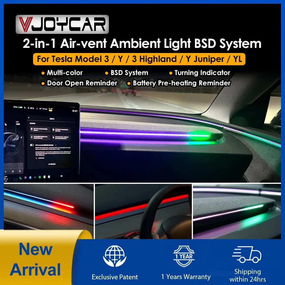 Nuevo Sistema de Luz Ambiental Inteligente para Ventilación de Aire Acondicionado Y Juniper YL Modelo 3 Highland, Sistema de Monitoreo de Punto Ciego BSD para Tesla Modelo 3 Y 2021+