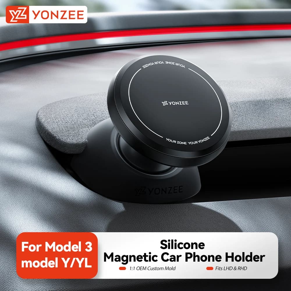 Soporte Magnético de Silicona para Teléfono Móvil YZ para Tesla Model Y YL Juniper 3 Highland LHD RHD, Accesorio MagSafe para iPhone y Samsung