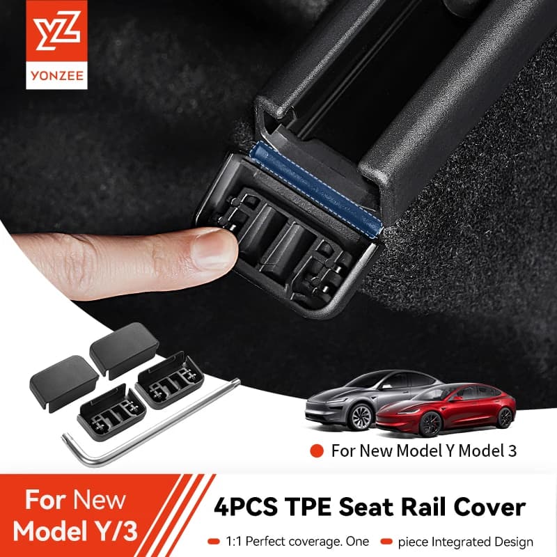 Protector de Riel de Asiento YZ para Tesla Model 3 Y Juniper Highland 2026, 8-4 Piezas, Protección Trasera para Asiento Trasero, Antideslizante, Anti-patadas