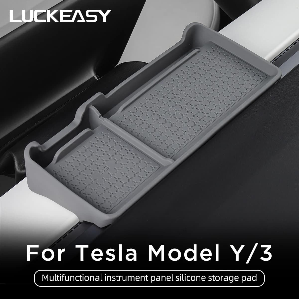 LUCKEASY para Tesla Model 3 Model Y 2021-2023, Caja de Almacenamiento para el Panel de Instrumentos del Automóvil, Bandeja de Almacenamiento Trasera para la Pantalla de Control Central, Accesorios