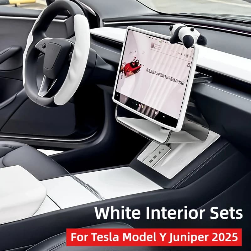 Caja de almacenamiento de Control Central para Tesla Model Y Juniper 2025 Model 3, marco de pantalla de salida de aire trasera, juegos blancos de accesorios