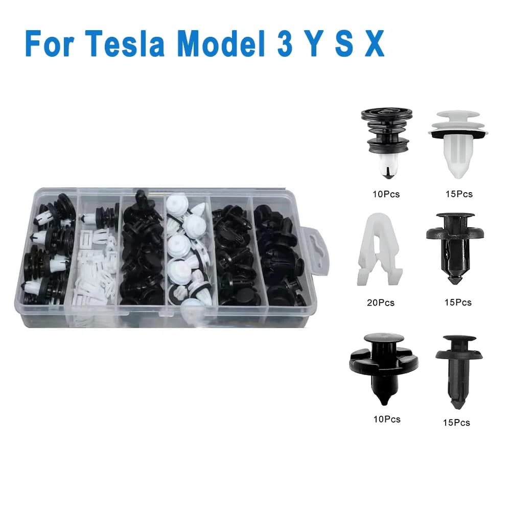 85 Piezas de Clips para Tesla Model 3 Y S X, para Panel de Puerta, Parachoques, Guardabarros, Consola Central, Tablero, Hebilla, Remache, Sujetador