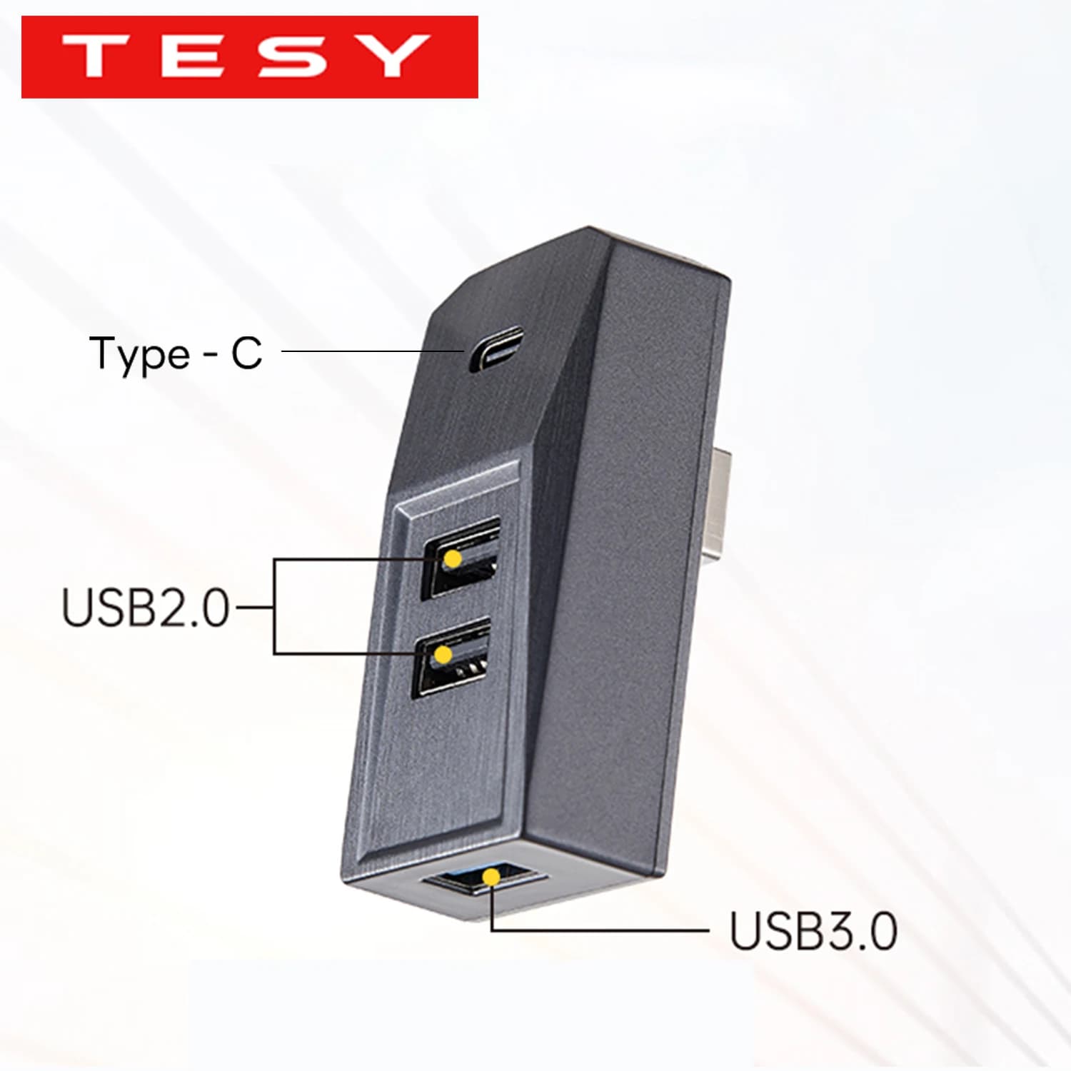 Hub USB TESY para Glovebox de Tesla Model YL Y Juniper Launch Model 3 Highland, Divisor Tipo-C, Estación de Acoplamiento, Transmisión de Datos