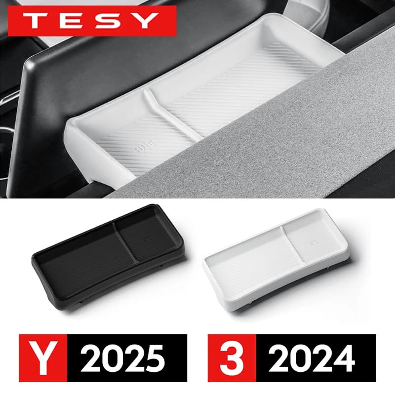 Para Tesla nuevo modelo Y Juniper Launch 2025 modelo 3 Highland 2024 caja de almacenamiento de pantalla trasera soporte de tablero bandeja de caja de pañuelos ECT