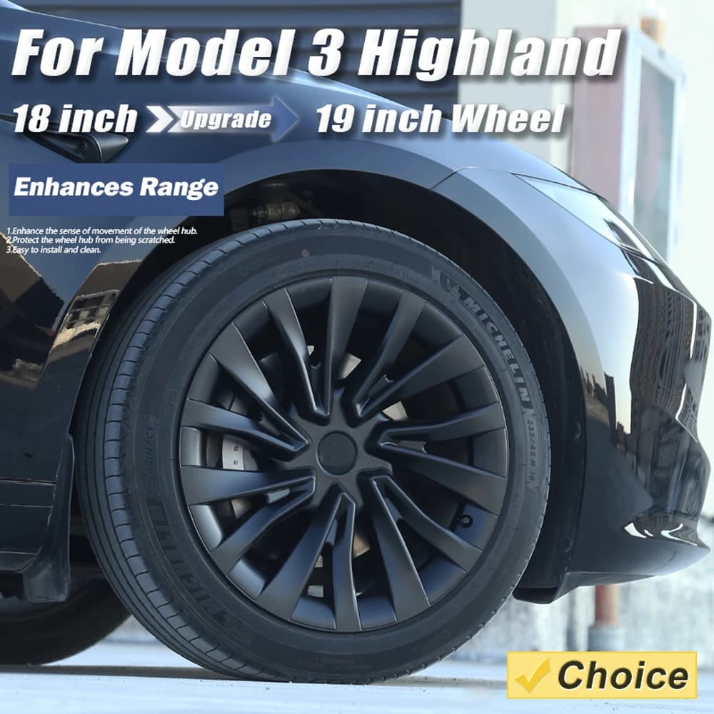 Juego de 4 Tapas de Rueda para Tesla Model 3 Highland de 18 Pulgadas, Tapas de Rueda de Repuesto para Automóvil, Cubierta Completa para Llanta, Accesorios 2024