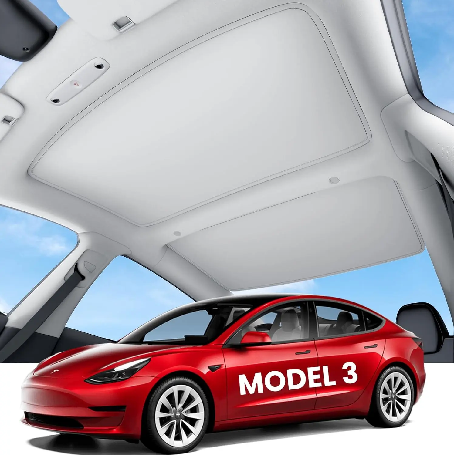 Parasoles para Tesla Model 3 Highland 2026 y Model Y, de tela fría con hebilla, para ventanas delanteras, traseras, techo solar y claraboya.