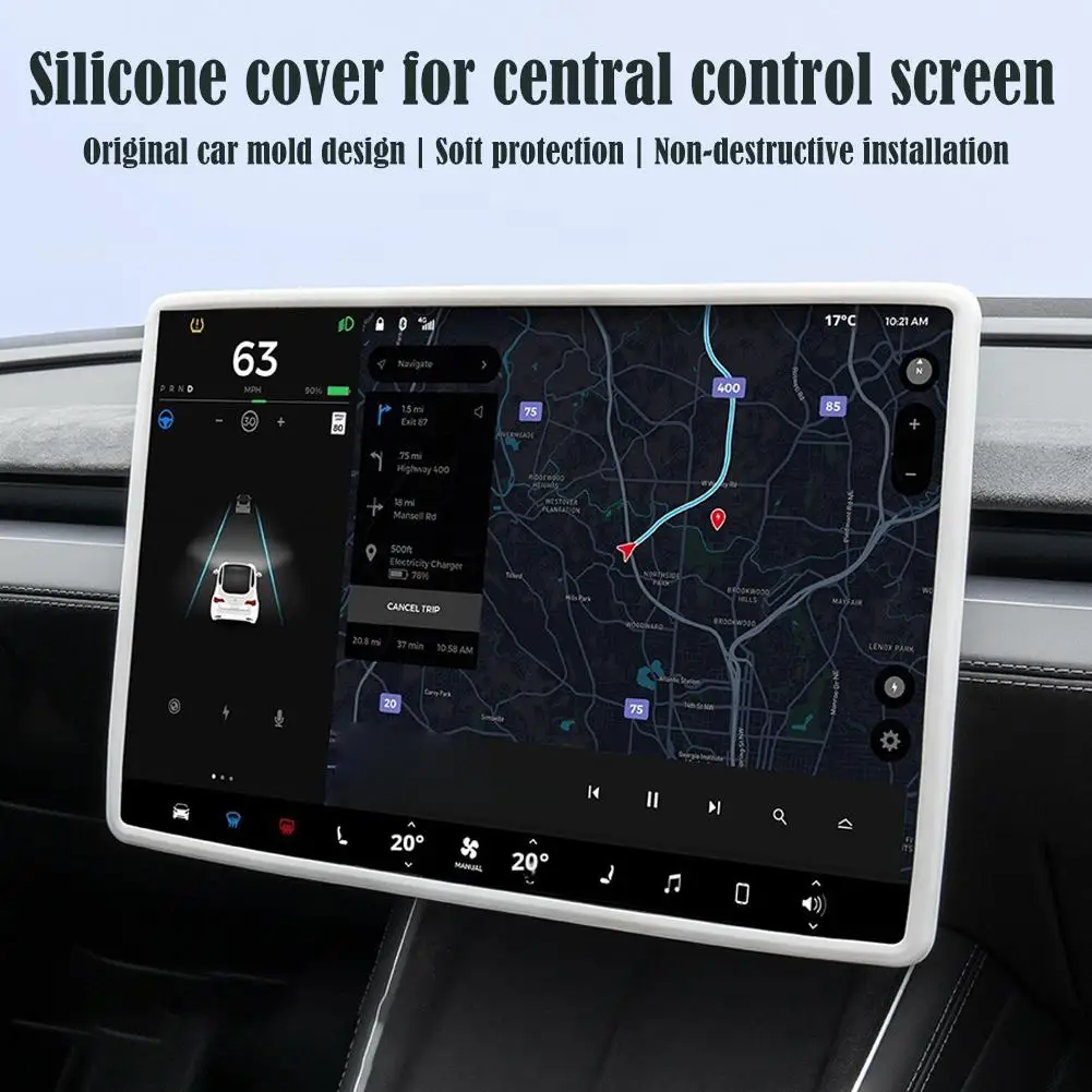 Marco de Silicona para Pantalla de 360 Grados para Tesla Model Y/YL Juniper 2026 ° Accesorios para el Interior del Automóvil con Protección de Bordes