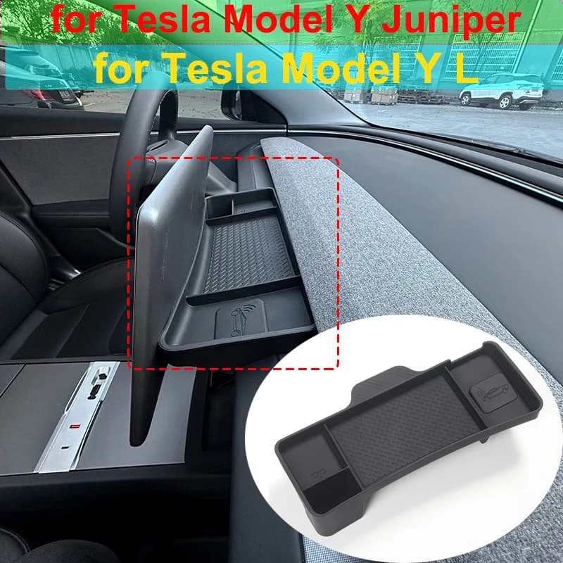 Para Tesla Model Y L 2026 2025, Bandeja de Almacenamiento para el Tablero, Caja para Pañuelos, Portavasos, Organizador para la Pantalla Trasera, Accesorio para Model Y Juniper