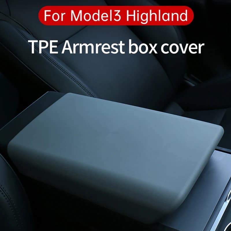 Para Tesla Model Y Launch Juniper 2025 Model 3 Highland 2024 TPE funda blanda compartimento central tapa de reposabrazos accesorios de cubierta