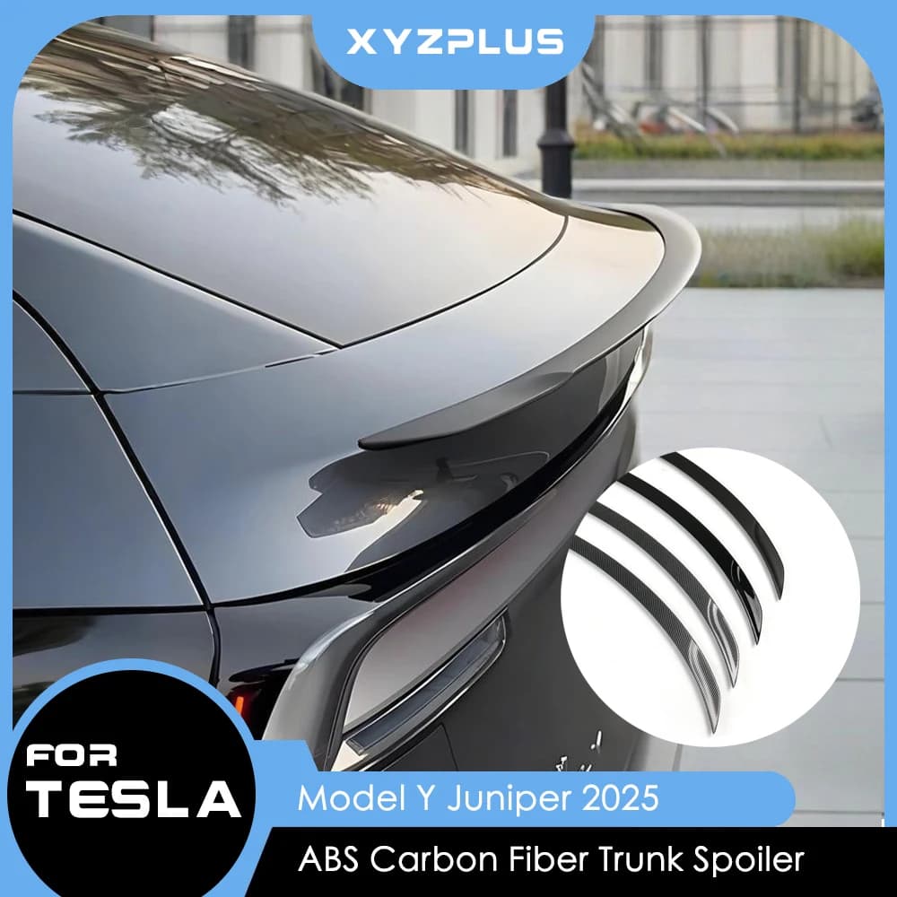 Alerón ABS de fibra de Cochebono para Tesla modelo Y enebro 2025 maletero trasero con tapa alerón Original modificado accesorios para Exterior de coche