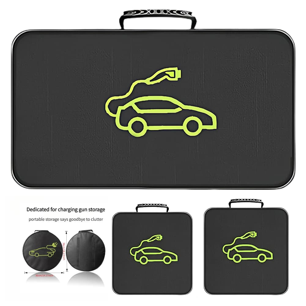 Tesla Enchufes de Cochegador de coche eléctrico, bolsa de transporte de almacenamiento, enchufes de Cable de Cochega de coche EV, contenedor de equipo ignífugo impermeable