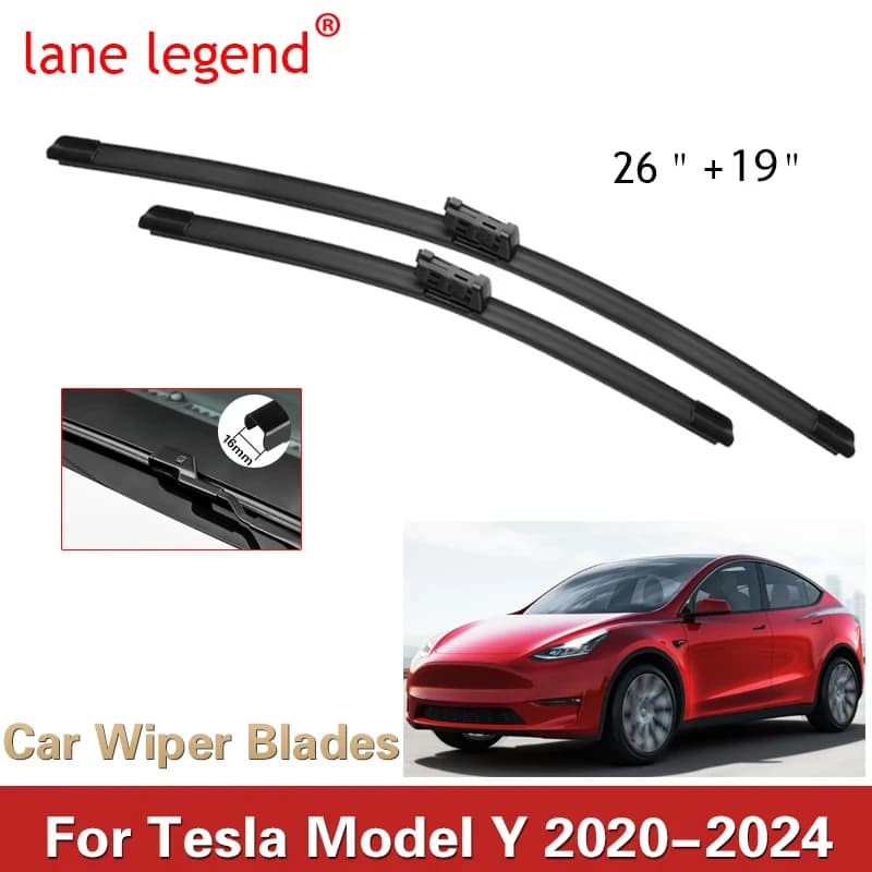 2x para Tesla Model Y 2020 2021 2024 limpiaparabrisas cepillos accesorios de coche limpieza de parabrisas goma Universal sin marco