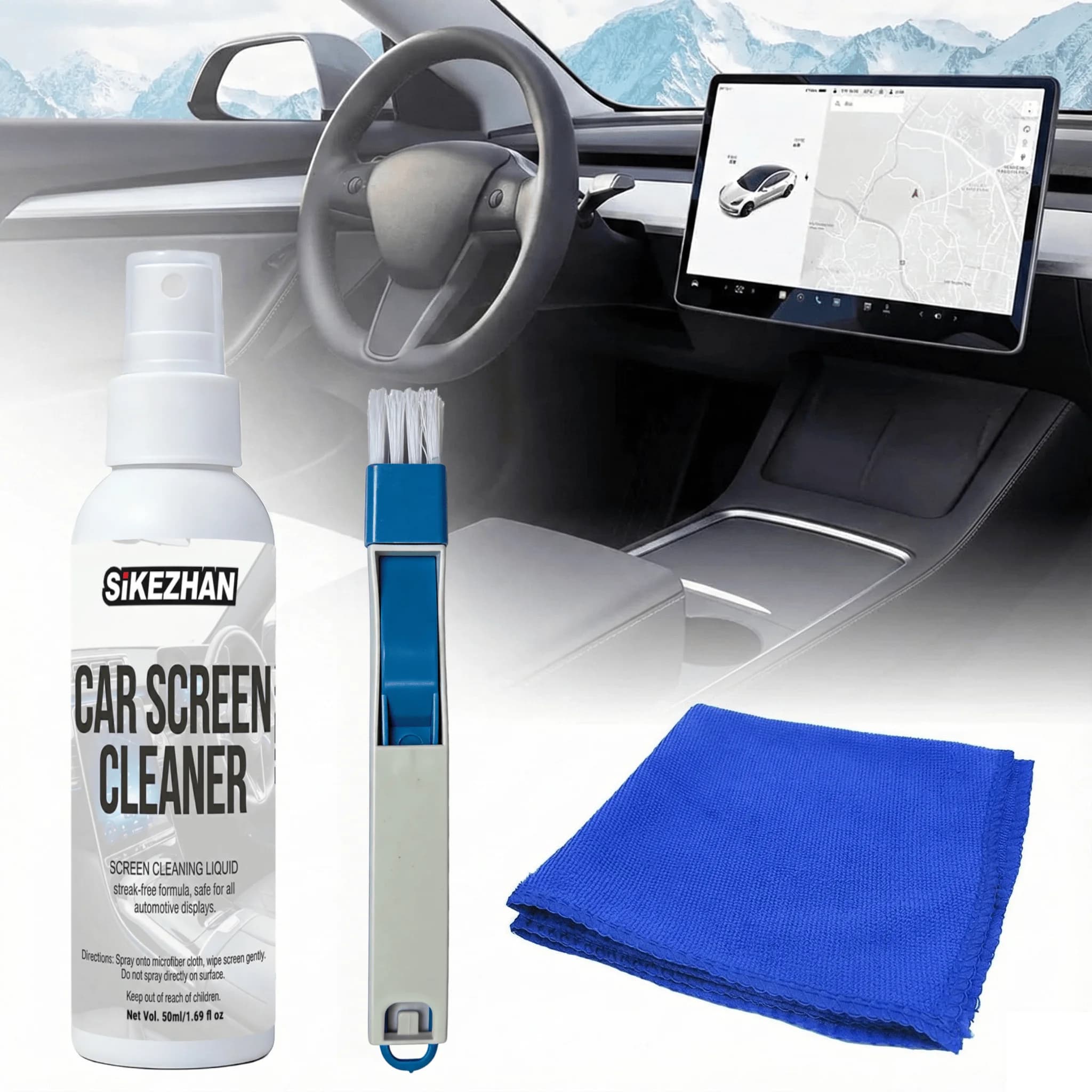Kit de limpieza y pulverización para pantalla de coche, para Tesla EV, pantalla táctil, salpicadero, Monitor de navegación GPS, portátil y teléfono