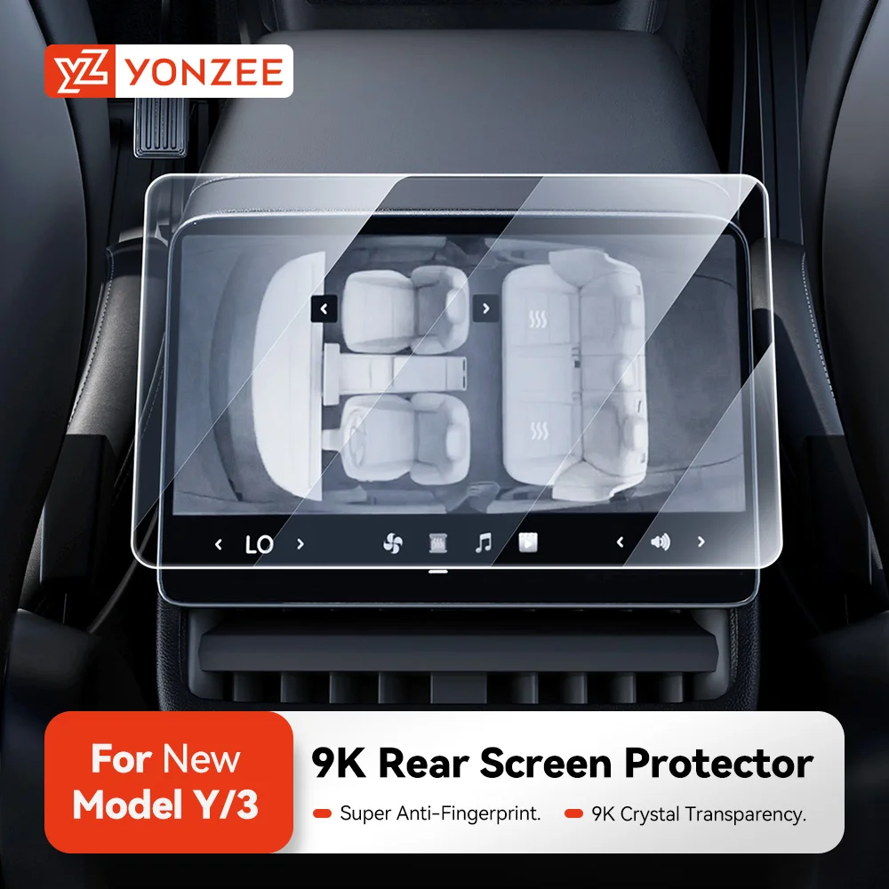 YZ para Tesla Model Y Juniper 2025 Model 3 Highland fila trasera pantalla de Control central película HD protección de pantalla accesorios