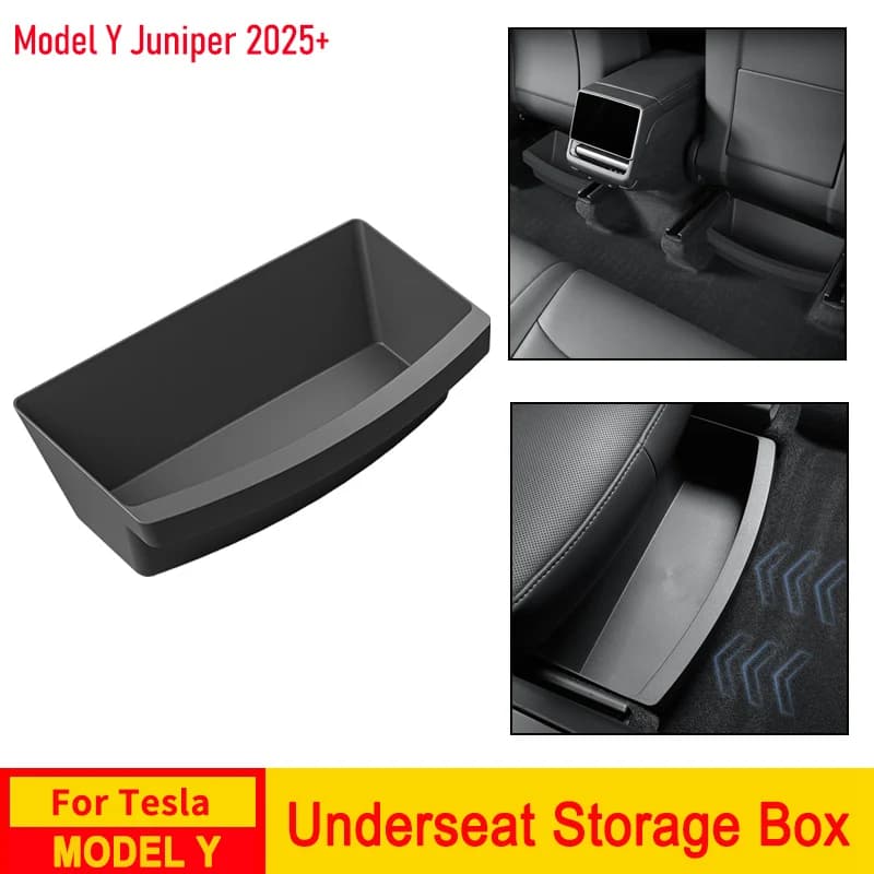 Para Tesla nuevo modelo Y 2025 Juniper lanzamiento debajo del asiento caja de almacenamiento organizador de asiento de coche vehículo debajo del asiento cajón bandeja accesorio