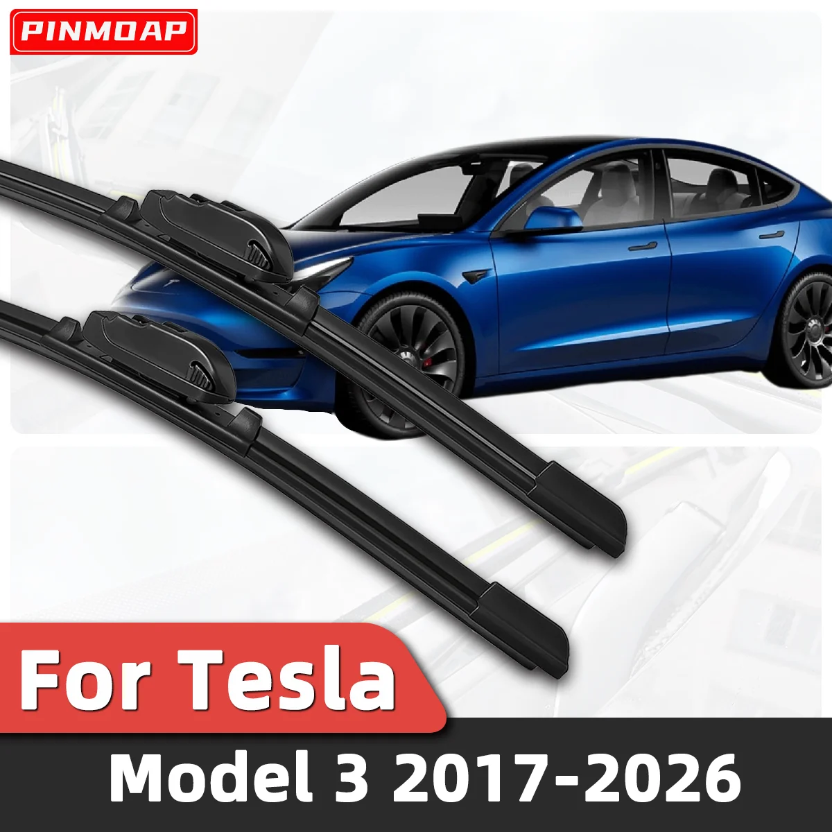 2 Escobillas Limpiaparabrisas Delanteras Aptas para Tesla Model 3 2017-2026, Limpieza Silenciosa y Suave, Repuestos Automotrices