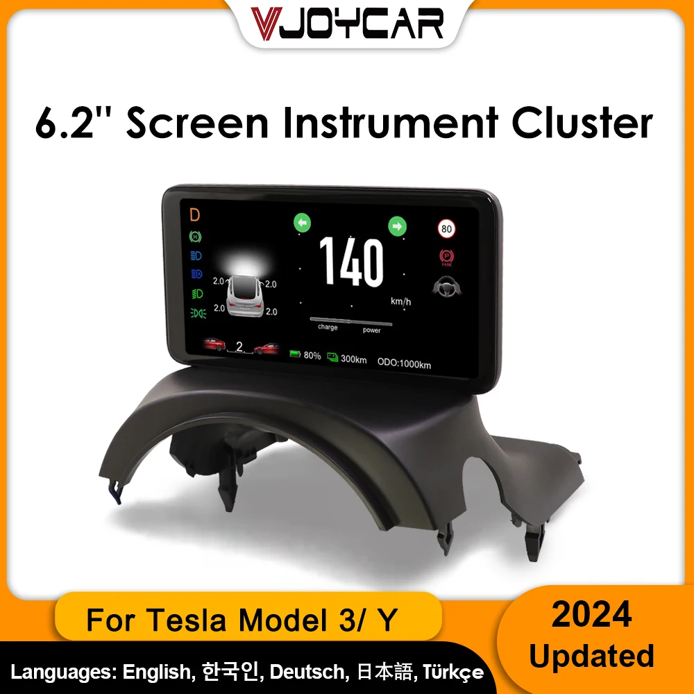 Pantalla HUD VjoyCoche de 6.2'' para el panel de instrumentos del Modelo 3 Y, pantalla LCD HD con velocímetro para Tesla, accesorios de modificación para automóvil.