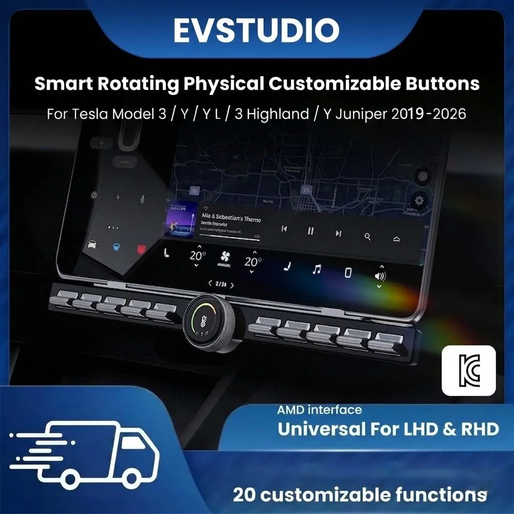 Nuevos Botones Físicos Giratorios Multifunción 3.0 Personalizables para Tesla Model 3/Y/Y L/3 Highland/Y Juniper, Perilla de Control Inteligente