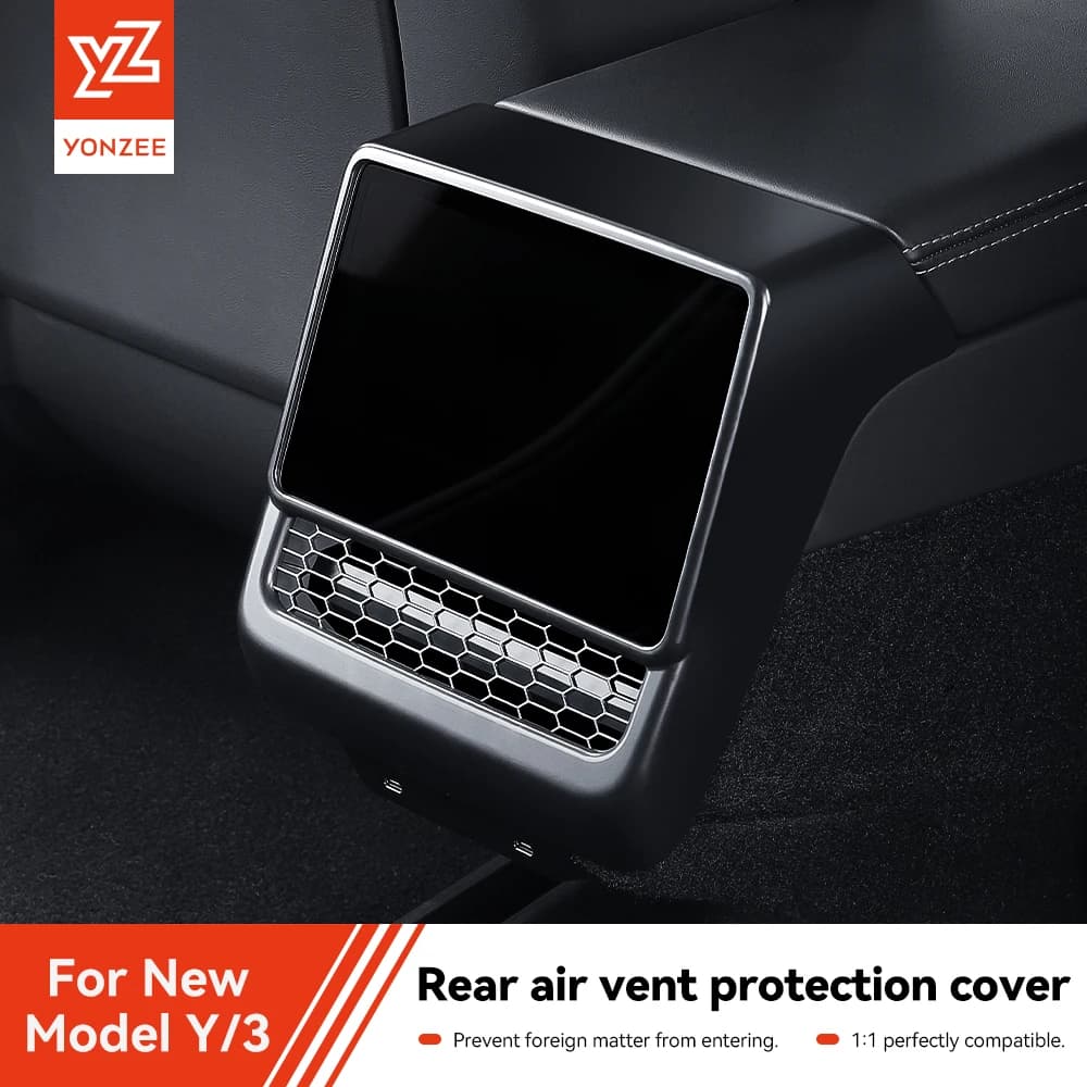 YZ para Tesla Model 3/Y Highland Juniper consola central trasera cubierta de salida de aire salida de ventilación cubierta antipolvo accesorios de estilo de coche