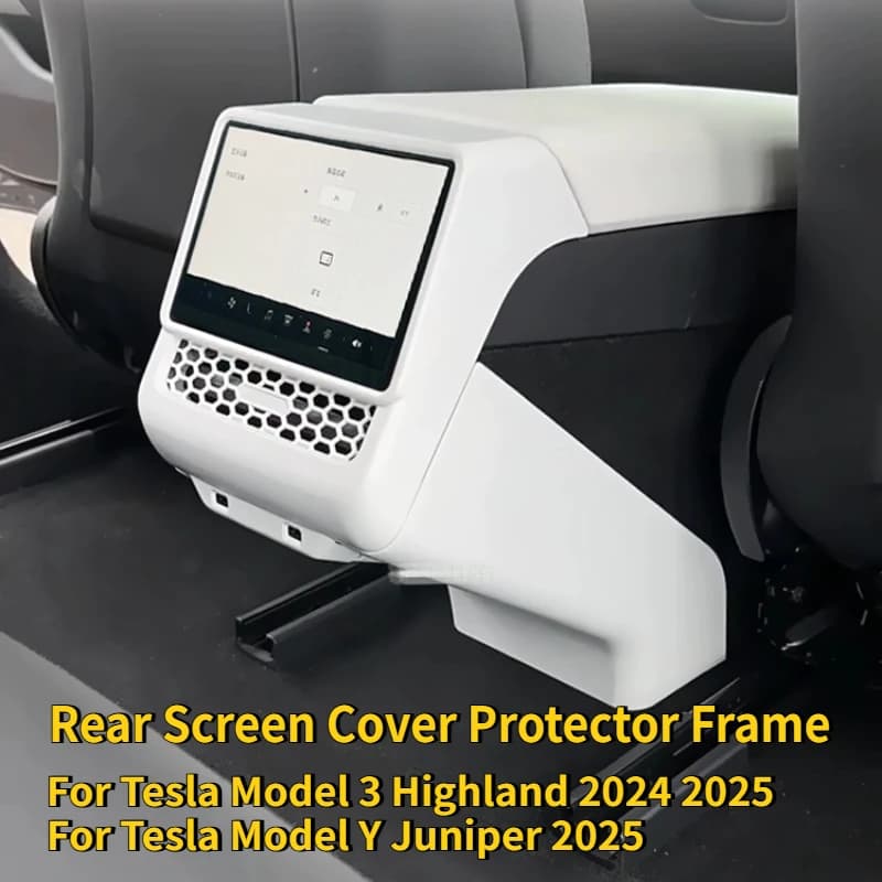 Para Tesla Model Y Juniper 2025 cubierta de pantalla trasera marco Protector de ventilación trasera embellecedor protector blanco accesorios interiores de coche