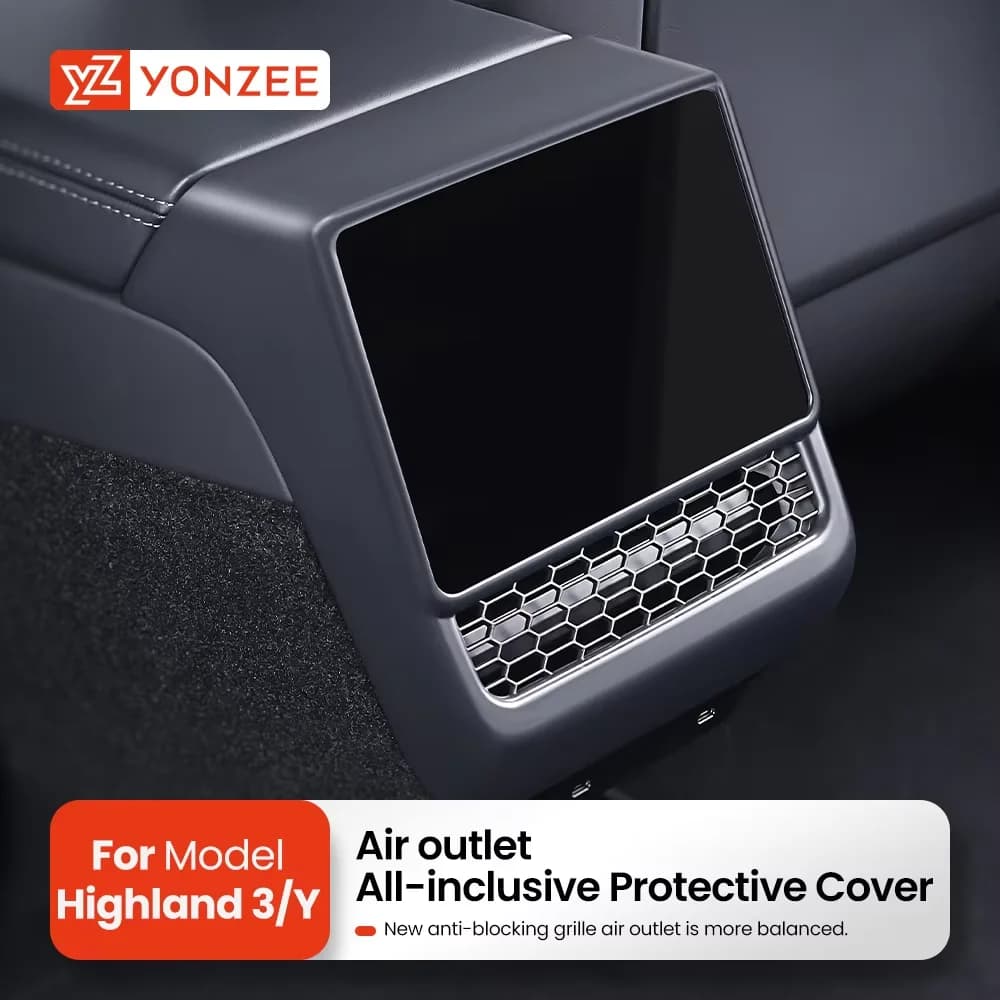 YZ Rear Air Vent Cover para Tesla 2024 Modelo 3 asiento trasero de alta tierra Accesorios Conditioner Outlet Filtro de Grilla Protector