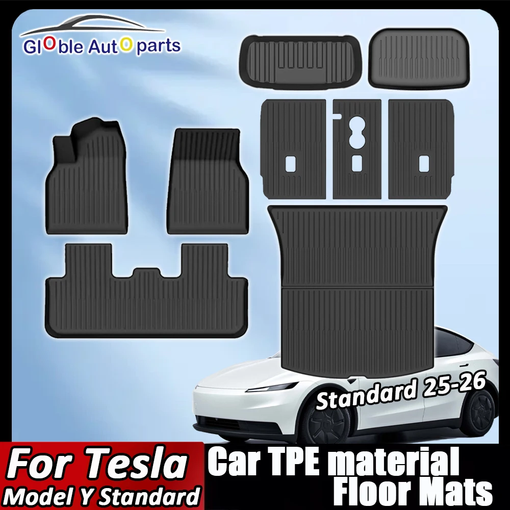 Alfombrillas de TPE para el Suelo del Coche para el Nuevo Tesla Model Y Standard 2025+, Revestimiento Impermeable para Maletero, Alfombrillas Antideslizantes para Maletero, Alfombrillas para Pies, Alfombrilla para Equipaje, ModelY
