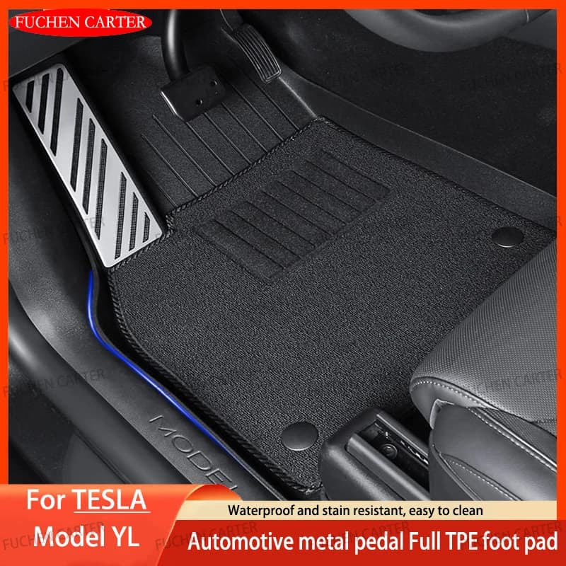 Alfombrillas para Auto Tesla Modelo YL 2026, Alfombrillas Impermeables Antideslizantes para las Cuatro Estaciones, Alfombrilla para Maletero de TPE, Accesorios Especiales para Auto