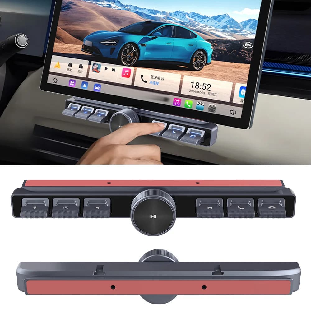 Tesla Nuevo Controlador inteligente de volante, botón de Control inalámbrico, 7 teclas, Control inteligente de fiesta, ajuste de volumen, botón LED