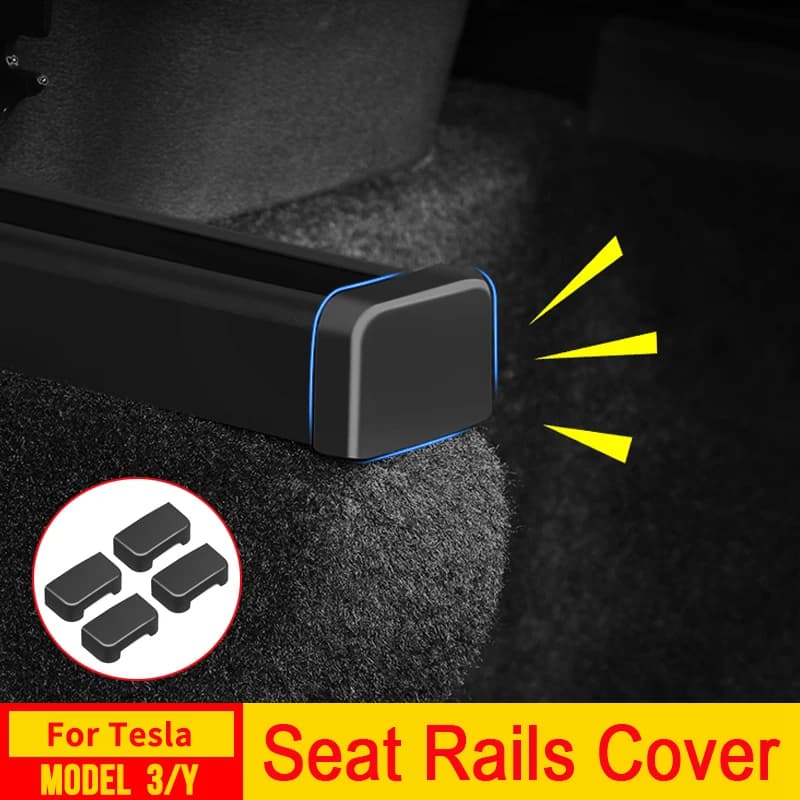 Protector de cubierta de riel de asiento para Tesla Model 3 Y Juniper, accesorios 2026 -2021, piezas finales traseras, alfombrillas de protección deslizantes para asiento trasero, 4 Uds.