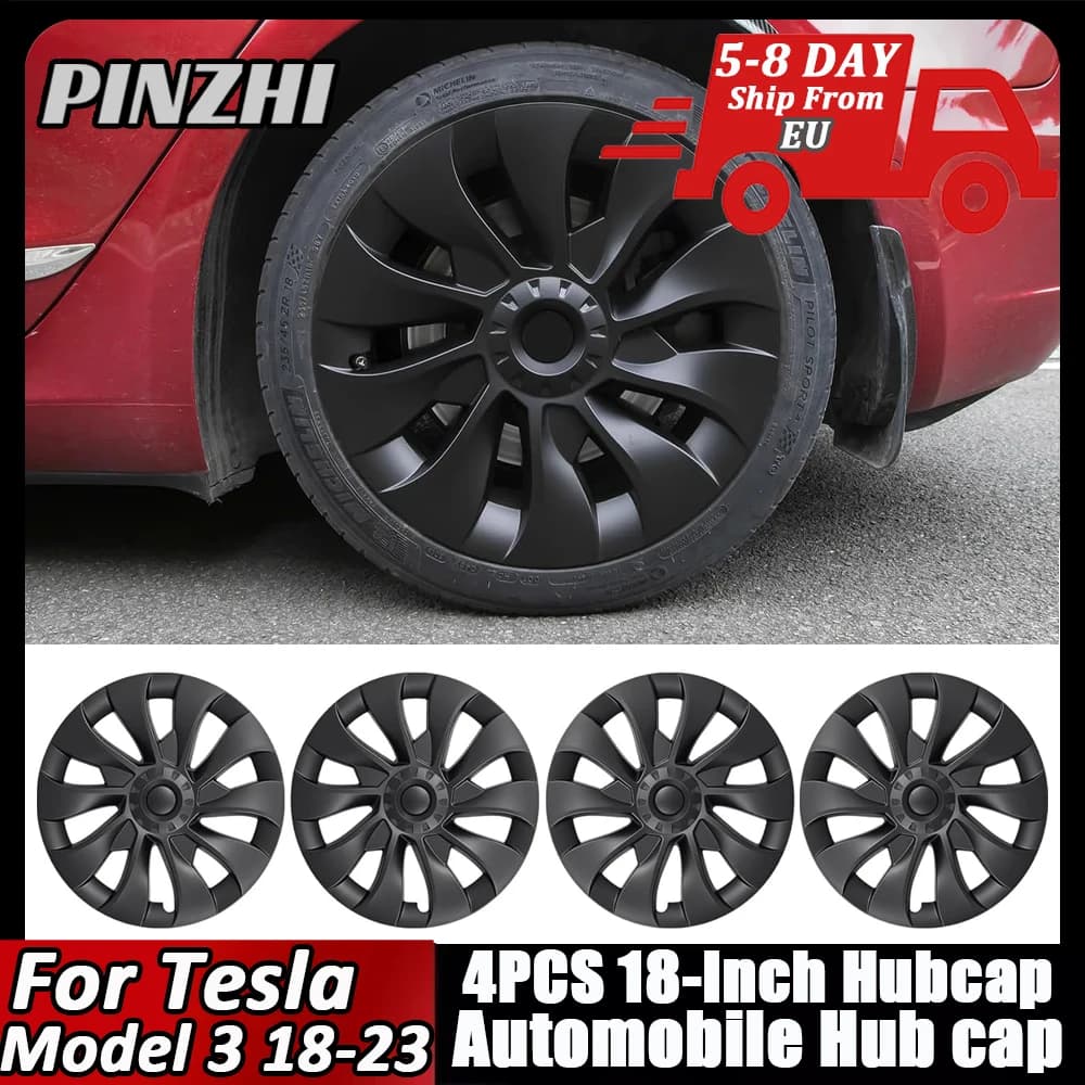 4 Uds para Tesla Model 3 18 pulgadas tapacubos 2018-2023 tapacubos rendimiento tapa de rueda de repuesto accesorios de cubierta de llanta completa de automóvil