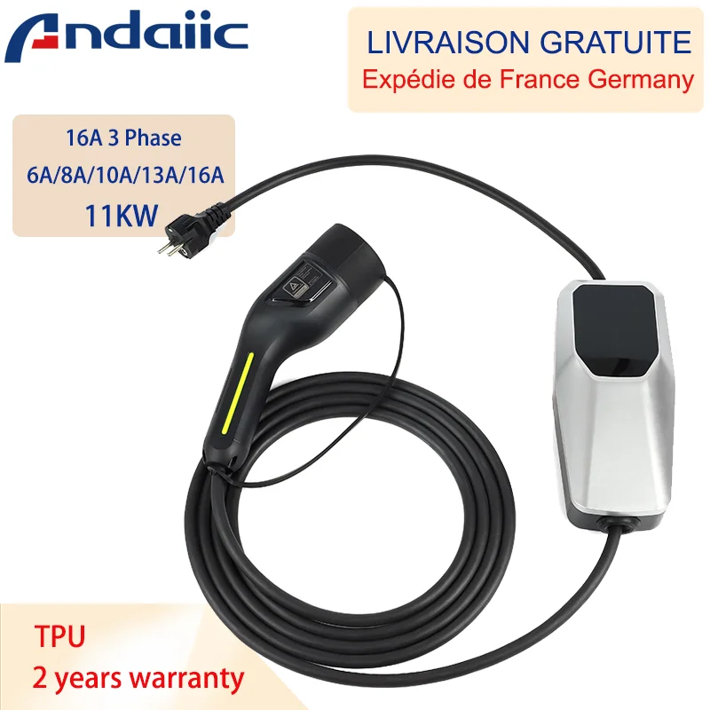 Tesla Cochegador EV tipo 2 tipo 1 caja de Cochega para coche eléctrico 6A-16A 10 metros 4 metros 1 fase trifásico Cable de Cochega EVSE modo 2