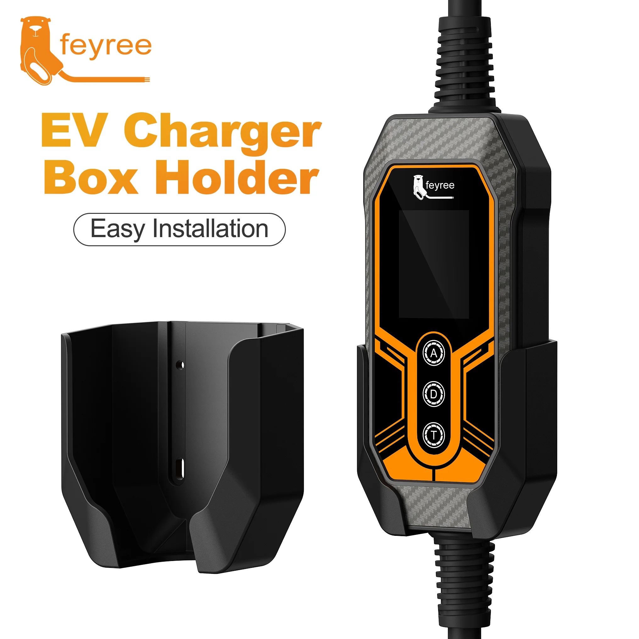 Tesla Foyree Soporte para Cochegador EV Gancho de alta resistencia Fácil instalación Soporte de pared fijo para Cochegador portátil EV 7KW 11KW EVSE