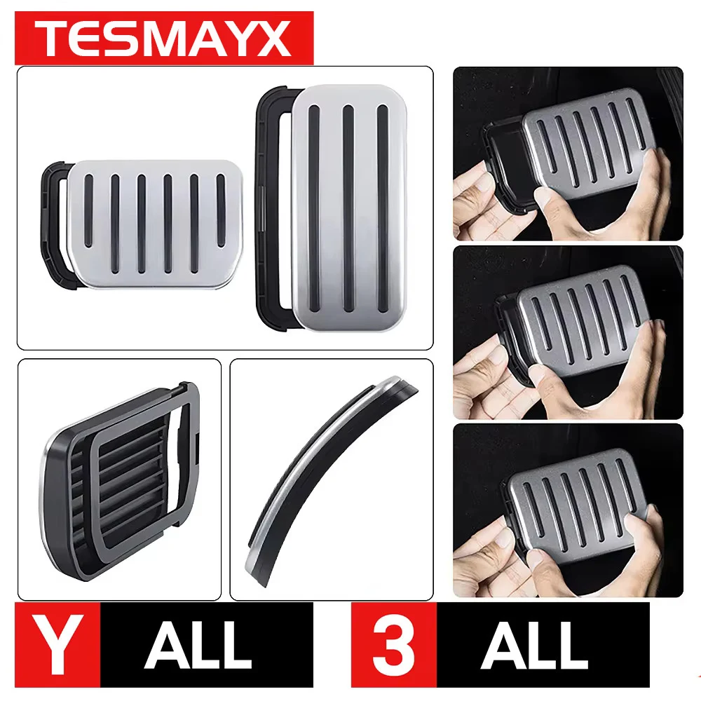 Juego de Pedales de Rendimiento, Cubiertas para Pedales de Acelerador y Freno para Tesla Model Y Juniper Standard Model 3 YL 2021-2026, Accesorios de Viaje