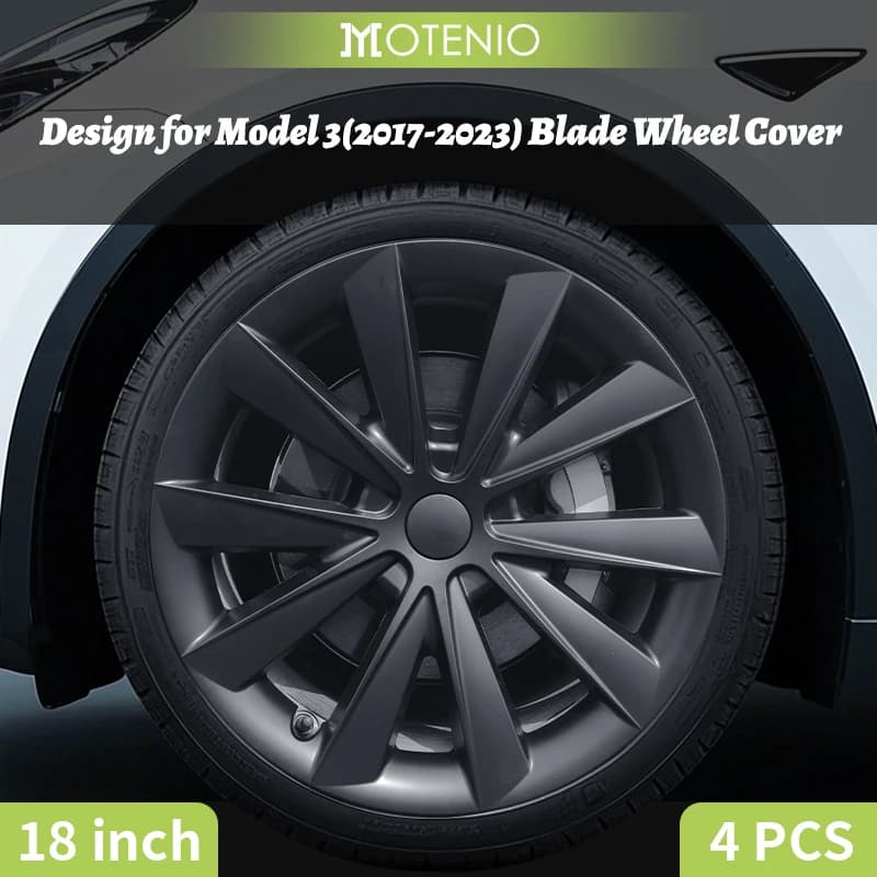 Diseño de 4 Uds para Tesla Model 3 2017-2023 tapacubos de cubierta de rueda de hoja de 18 pulgadas solo para el modelo 3 no se puede utilizar en el modelo 3 Highland