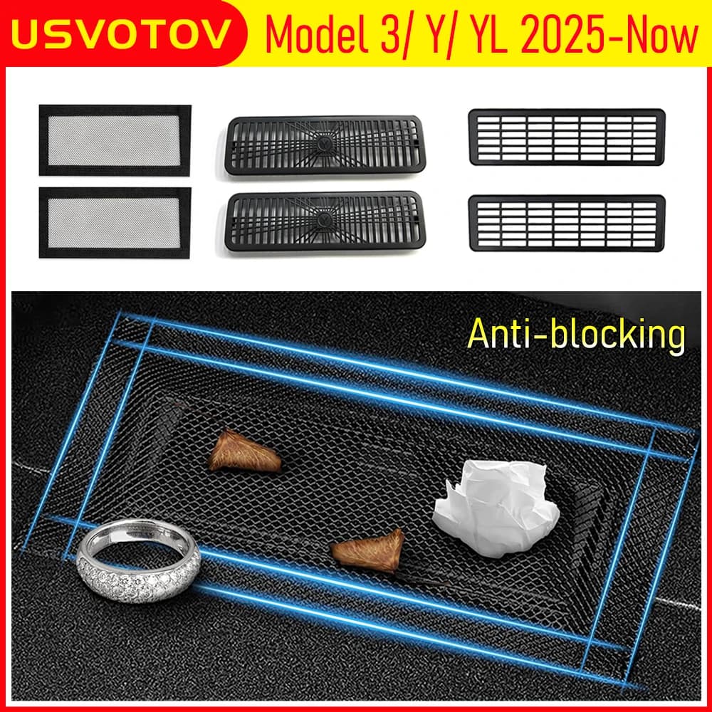 Cubierta de Ventilación Trasera USVOTOV para Tesla Model 3 YL Model Y Juniper 2026 2025, Cubierta de Salida de Aire Debajo del Asiento, Accesorios Interiores